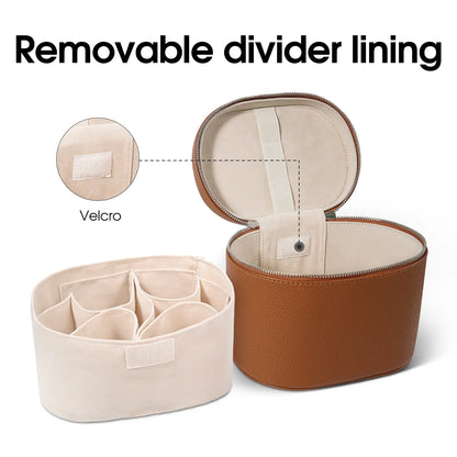 Trending Makeup Organizer Bag with Removable Divider – Portable Travel Toiletry Cosmetic Case for Women and Girls – PU Material Vanity Storage Box Compact Makeup Bag