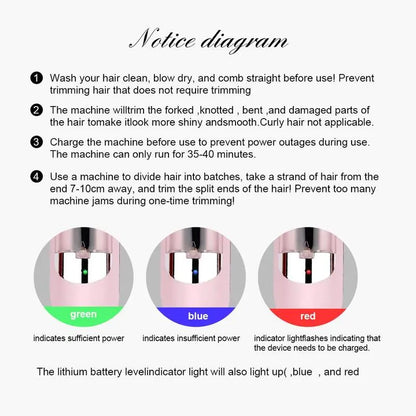 Original Cordless Split End Hair Trimmer for Dry Damaged Brittle Curly Frizzy or Straight Hair Battery Operated Home Styling Tool for Split Ends, Hair Care, Fried Hair