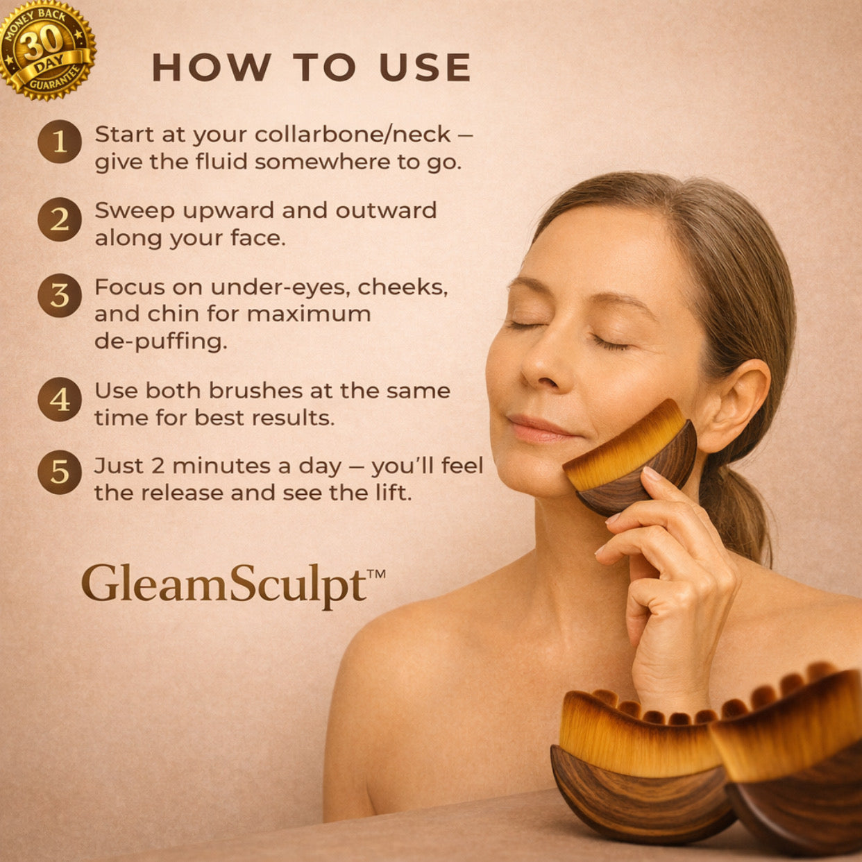 GleamSculpt™ Lymphatic Face Brush
