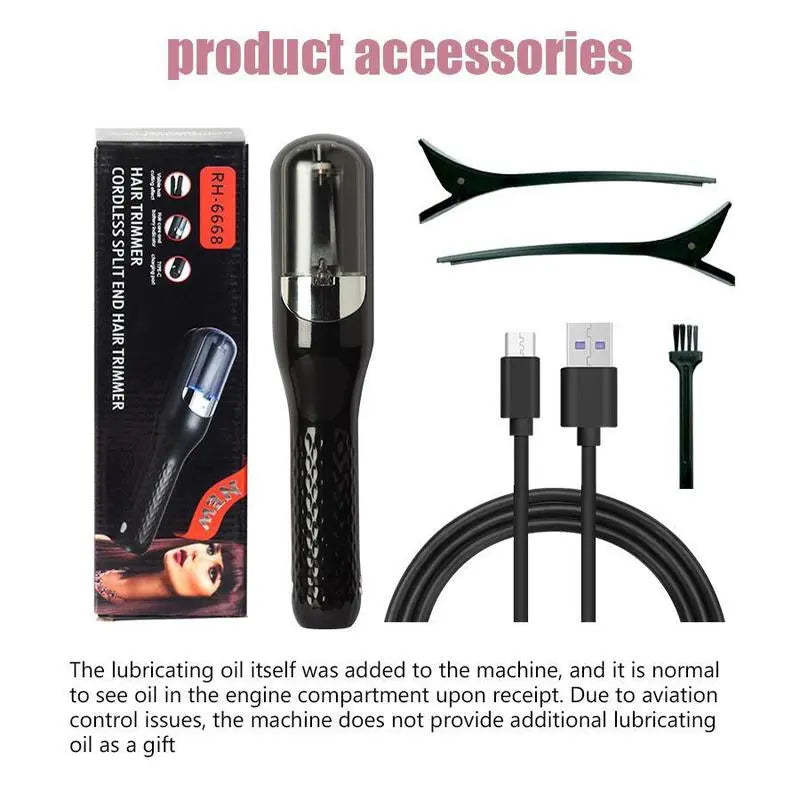 Original Cordless Split End Hair Trimmer for Dry Damaged Brittle Curly Frizzy or Straight Hair Battery Operated Home Styling Tool for Split Ends, Hair Care, Fried Hair