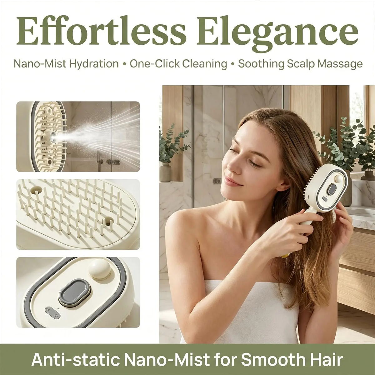 2026 New Electric Steam Brush, Electric Steam Brushs for Hair, Rechargeable Steam Hair Straightener, Detangling Steams Brush, Reduce Frizz, Nourishes Hairs, Anti-Static