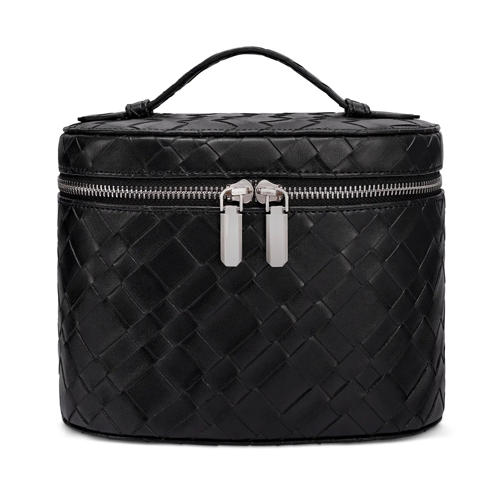 Trending Makeup Organizer Bag with Removable Divider – Portable Travel Toiletry Cosmetic Case for Women and Girls – PU Material Vanity Storage Box Compact Makeup Bag