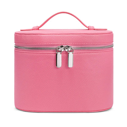 Trending Makeup Organizer Bag with Removable Divider – Portable Travel Toiletry Cosmetic Case for Women and Girls – PU Material Vanity Storage Box Compact Makeup Bag
