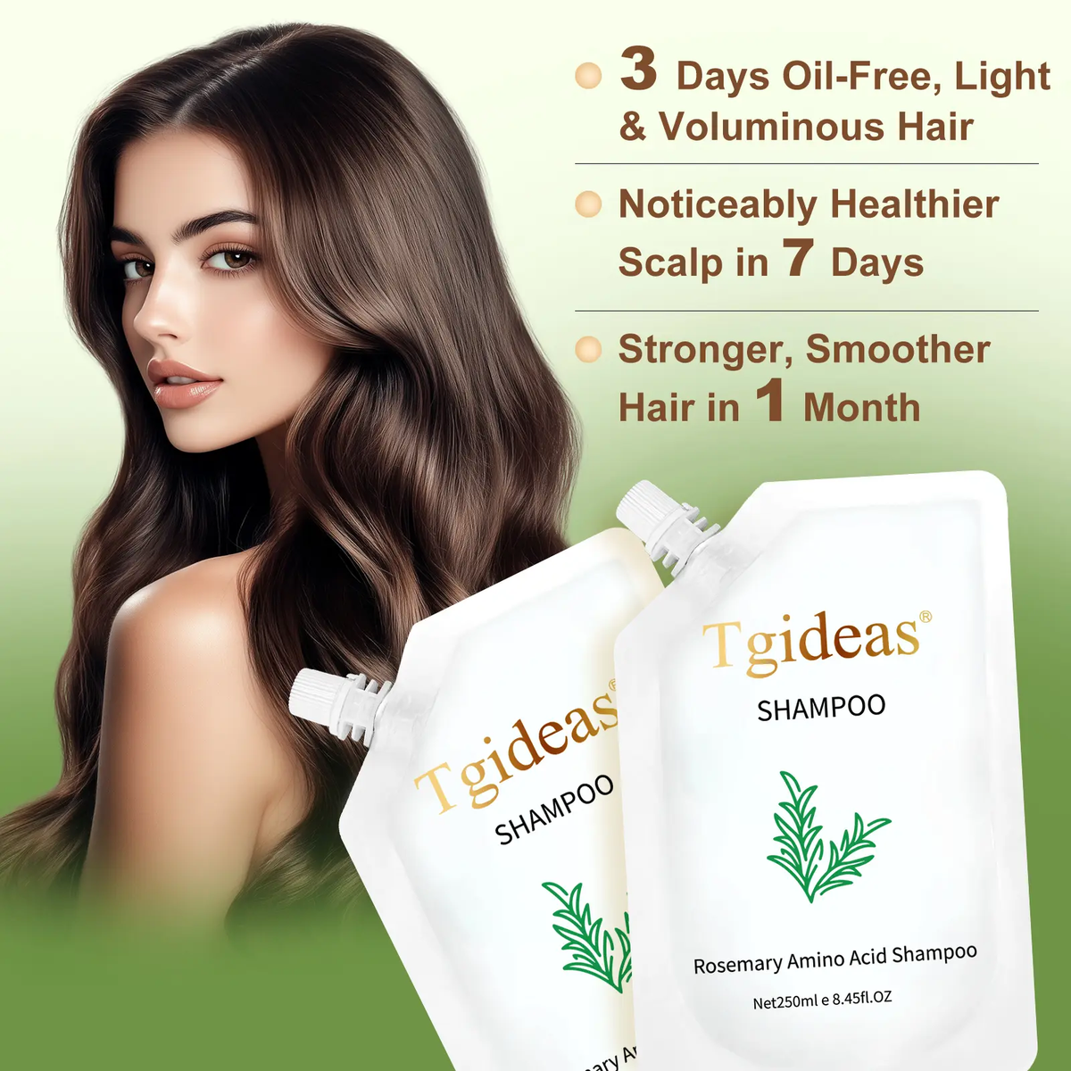 Tgideas Anti-Hair Fall Hair Loss Treatment Shampoo Oil Control anti Dandruff Haircare Rosemary Zinc PCA Help Hair Growth Amino Acid Hydrolyzed Protein Repair Reduce Hair Loss Scalp Cleanser Conditioner 250ML #Summerwins #Dealsforyoudays