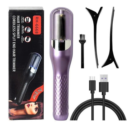 Original Cordless Split End Hair Trimmer for Dry Damaged Brittle Curly Frizzy or Straight Hair Battery Operated Home Styling Tool for Split Ends, Hair Care, Fried Hair