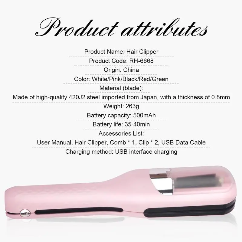 Original Cordless Split End Hair Trimmer for Dry Damaged Brittle Curly Frizzy or Straight Hair Battery Operated Home Styling Tool for Split Ends, Hair Care, Fried Hair