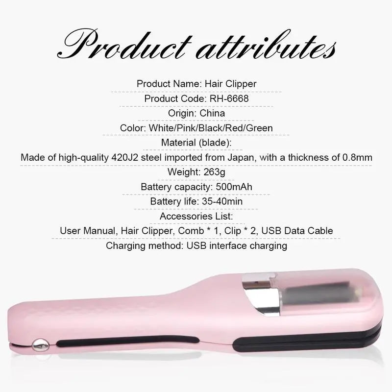 Original Cordless Split End Hair Trimmer for Dry Damaged Brittle Curly Frizzy or Straight Hair Battery Operated Home Styling Tool for Split Ends, Hair Care, Fried Hair