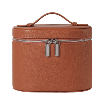 Trending Makeup Organizer Bag with Removable Divider – Portable Travel Toiletry Cosmetic Case for Women and Girls – PU Material Vanity Storage Box Compact Makeup Bag