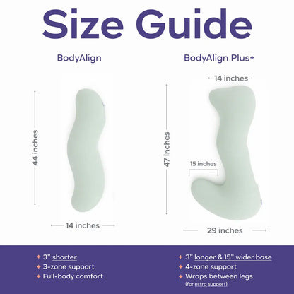 Mellow Sleep | Bodyalign & Bodyalign+ Pillow - Full Body Ergonomic Support Pillow for Back, Belly, Hips & Legs, Cooling Side Sleeper Pillow for Pregnancy, Maternity & Body Pain Relief