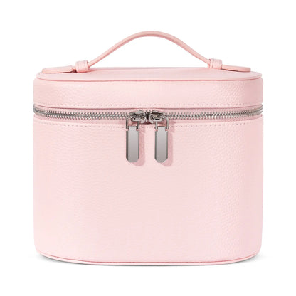 Trending Makeup Organizer Bag with Removable Divider – Portable Travel Toiletry Cosmetic Case for Women and Girls – PU Material Vanity Storage Box Compact Makeup Bag